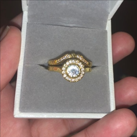 14k gold plated bridal ring set - Picture 12 of 12